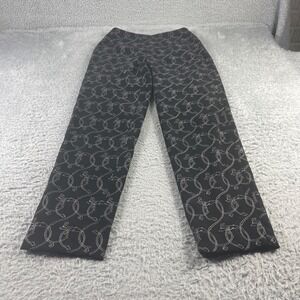 Talbots Stretch Black Embroidered Chain Link Straight Leg Dress Pants Womens 4